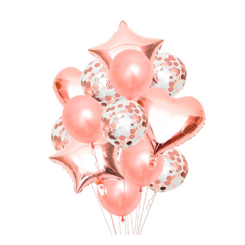 Bouquet De 14 Globos Rosado Oro