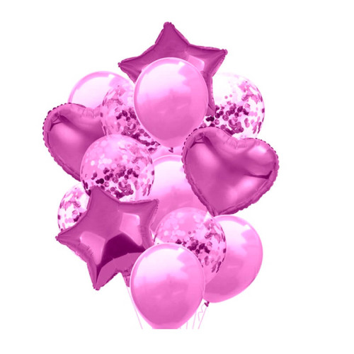 Bouquet De 14 Globos Fucsia