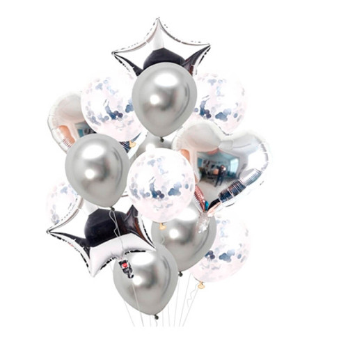 Bouquet De 14 Globos Plateado