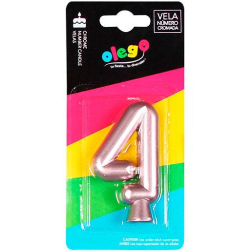 Velas número cromada Rosado Gold