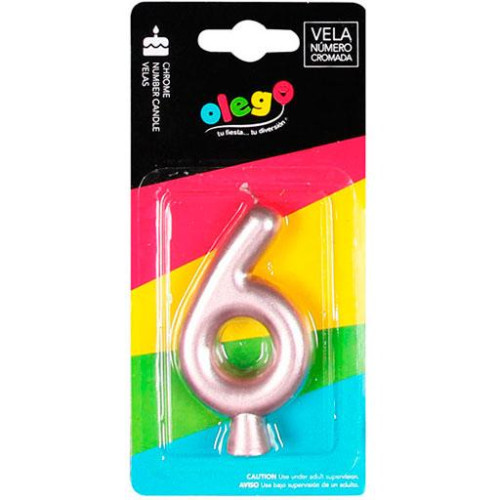 Velas número cromada Rosado Gold