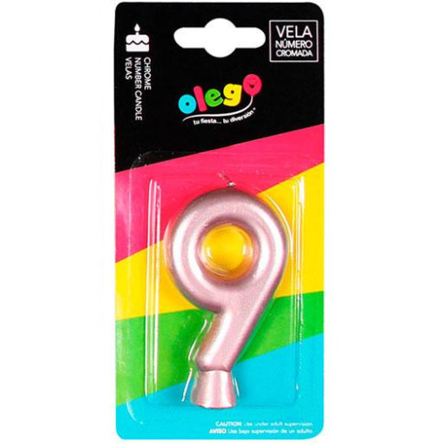 Velas número cromada Rosado Gold