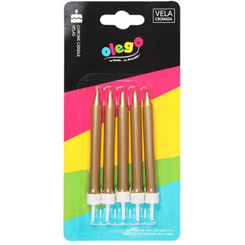 Velas Decorativa Cromada x5