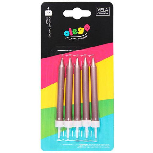 Velas Decorativa Cromada x5