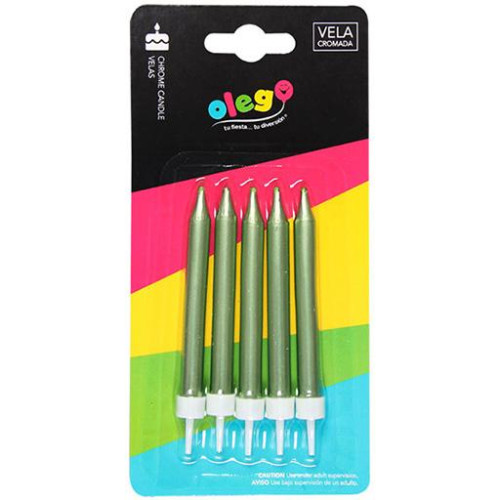 Velas Decorativa Cromada x5