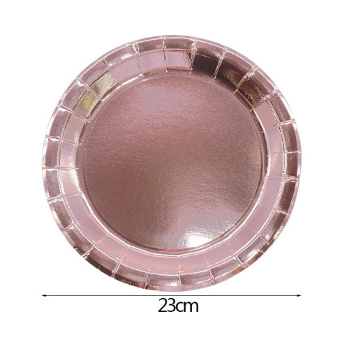 Platos de Carton Rosado Oro