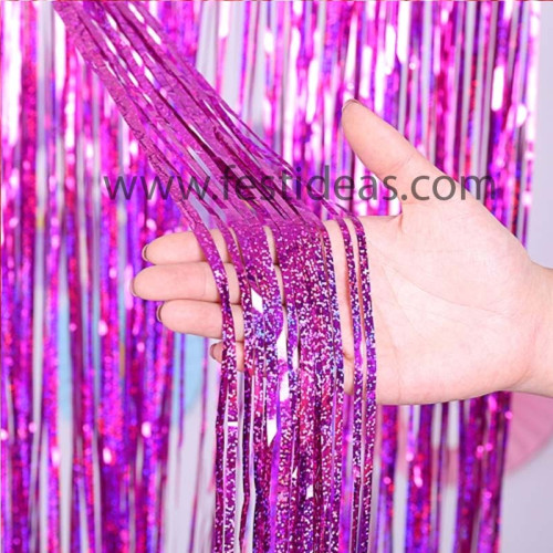 Cortina Decorativa Foil Fucsia