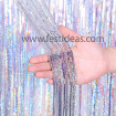 Cortina Decorativa Foil Plateado