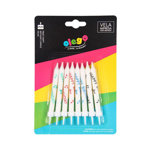 Velas Impresa Happy  Birthday