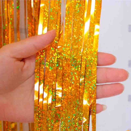 Cortina Decorativa Foil Naranja