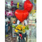 Ramo de girasoles con globos helio