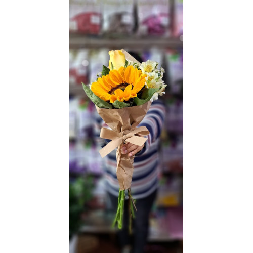 Ramo de 1 Girasol y una Rosa